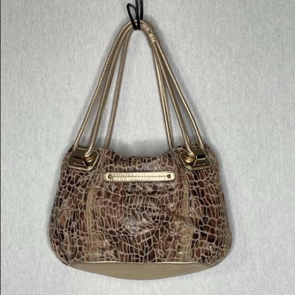B. Makowsky Brown Croc-Embossed Shoulder Bag - Picture 2 of 12